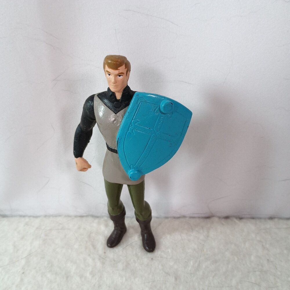 Disney Sleeping Beauty Prince Phillip Figure Blue Shield Cake Topper Toy